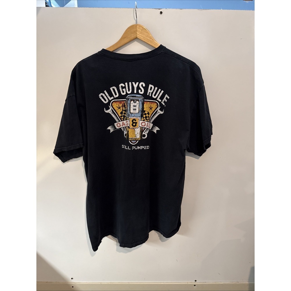 Old Guys Rule T Shirt Size Large Gas & Oil Still Pumped Black
